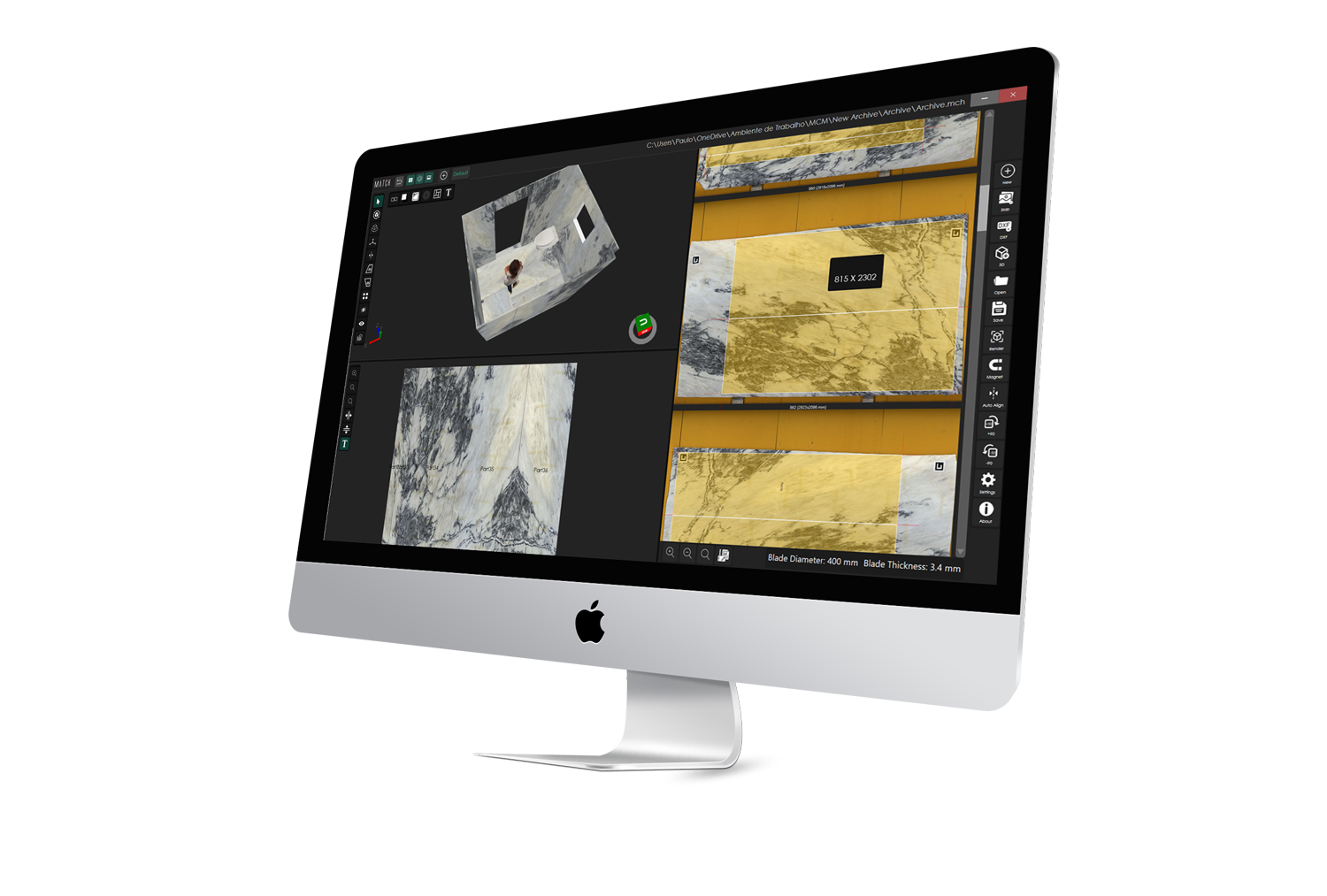 Digital slab and material planning interface